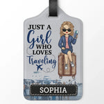 Custom Name Traveling Girl Gifts for Women - Personalized Luggage Tag