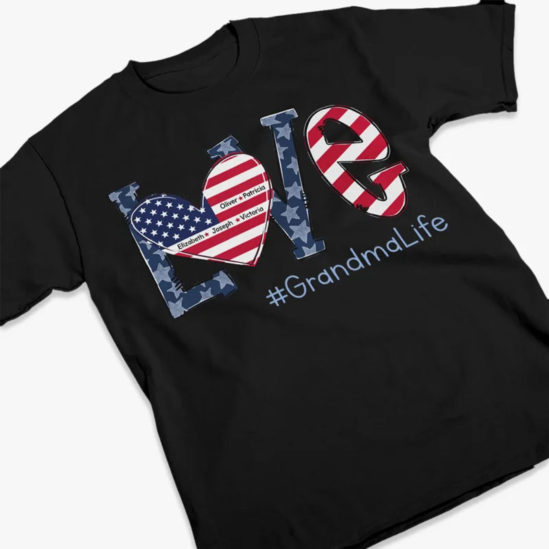 Home Is Wherever Grandma Is - Family Personalized Custom Unisex T-shirt, Premium T-shirt, Hoodie - 4th Of July, Mother's Day, Gift For Mom, Grandma