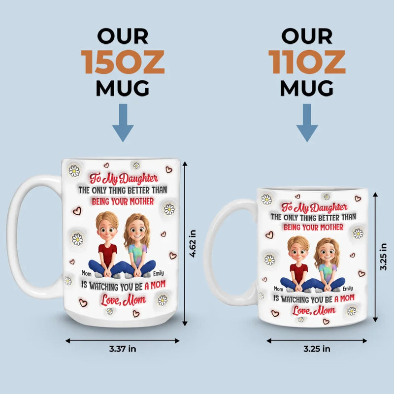 Watching You Be A Mom Is My Greatest Joy - Family Personalized Custom 3D Inflated Effect Printed Mug - Gift For Mom, Daughter