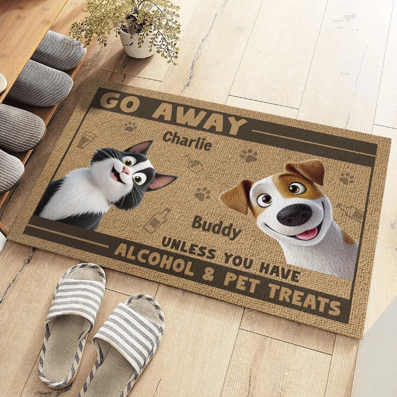 Treats Or Be Gone - Dog & Cat Personalized Custom Home Decor Decorative Mat - House Warming Gift For Pet Owners, Pet Lovers