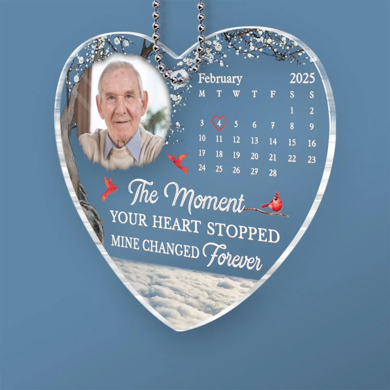 Custom Photo A Piece Of My Heart Left The Day God Called You Home - Memorial Personalized Custom Car Ornament - Acrylic Custom Shaped - Sympathy Gift For Family Members