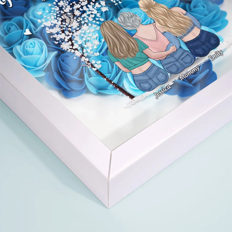 Behind Every Strong Daughter Is A Truly Amazing Mom - Family Personalized Custom Flower Shadow Box - Mother's Day, Gift For Mom, Grandma