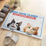 Custom Name Funny Cats Planning Escape Gifts - Personalized Doormat