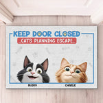 Custom Name Funny Cats Planning Escape Gifts - Personalized Doormat