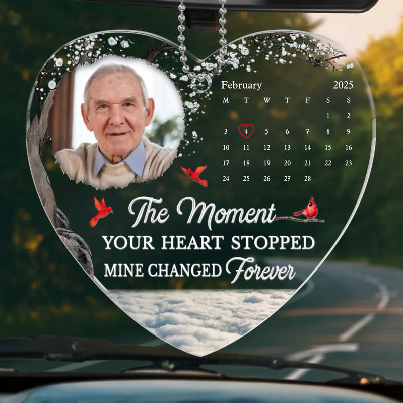 Custom Photo A Piece Of My Heart Left The Day God Called You Home - Memorial Personalized Custom Car Ornament - Acrylic Custom Shaped - Sympathy Gift For Family Members