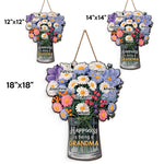 Custom Name Floral Grandma Gifts - Personalized Wood Sign