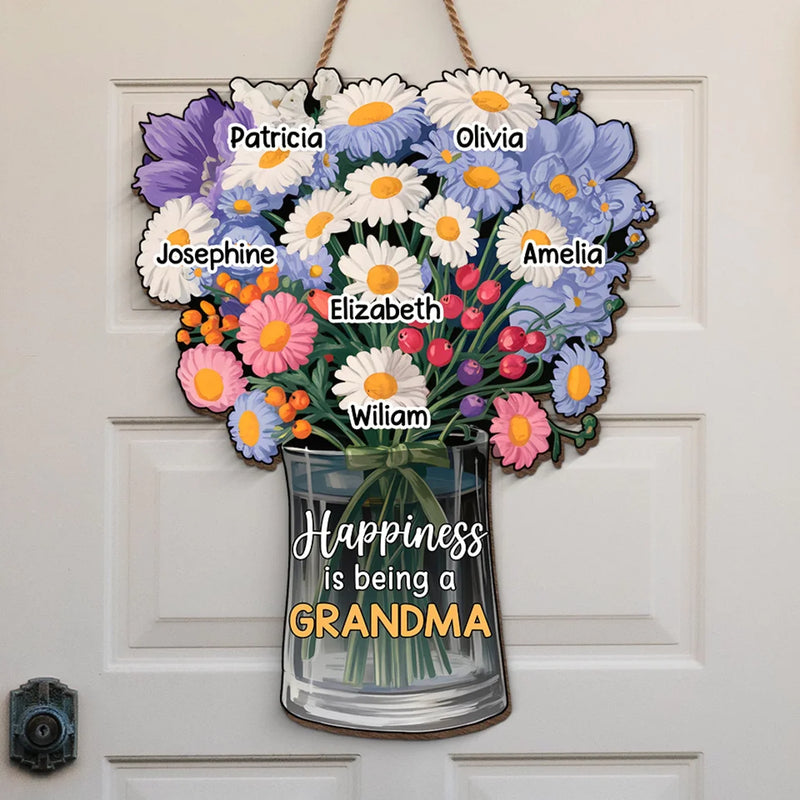 Perfect For The Woman Who Loves Every Moment With Her Grandkids - Family Personalized Custom Shaped Home Decor Wood Sign - House Warming Gift For Mom, Grandma