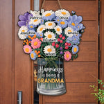 Custom Name Floral Grandma Gifts - Personalized Wood Sign