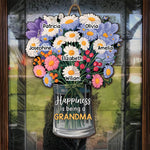 Custom Name Floral Grandma Gifts - Personalized Wood Sign