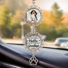 Custom Photo You Were My Favorite Hello And My Hardest Goodbye - Memorial Personalized Custom Metal Car Hanging Ornament With Charm - Sympathy Gift For Pet Owners, Pet Lovers
