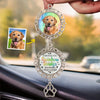 Custom Photo A Piece Of My Heart Is At The Rainbow Bridge - Memorial Personalized Custom Metal Car Hanging Ornament With Charm - Sympathy Gift For Pet Owners, Pet Lovers
