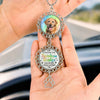 Custom Photo A Piece Of My Heart Is At The Rainbow Bridge - Memorial Personalized Custom Metal Car Hanging Ornament With Charm - Sympathy Gift For Pet Owners, Pet Lovers