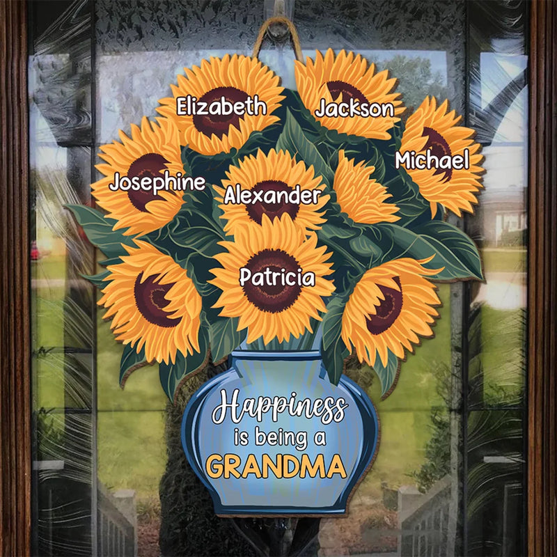 Let Your Love For Your Grandkids Shine Through Every Day - Family Personalized Custom Shaped Home Decor Wood Sign - House Warming Gift For Mom, Grandma