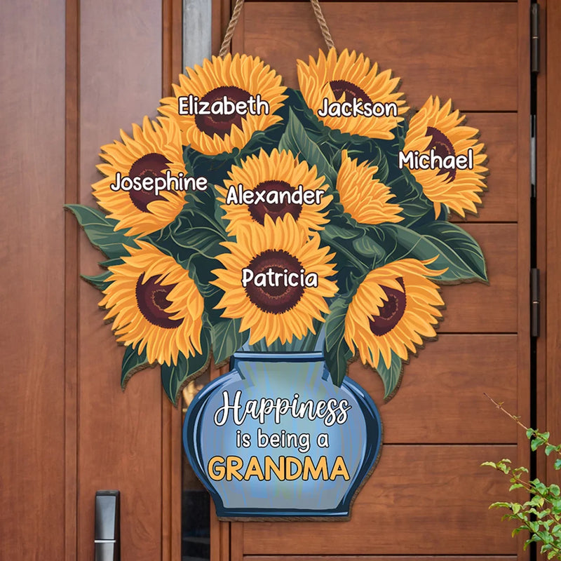 Let Your Love For Your Grandkids Shine Through Every Day - Family Personalized Custom Shaped Home Decor Wood Sign - House Warming Gift For Mom, Grandma