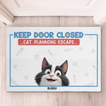 Custom Name Funny Cats Planning Escape Gifts - Personalized Doormat