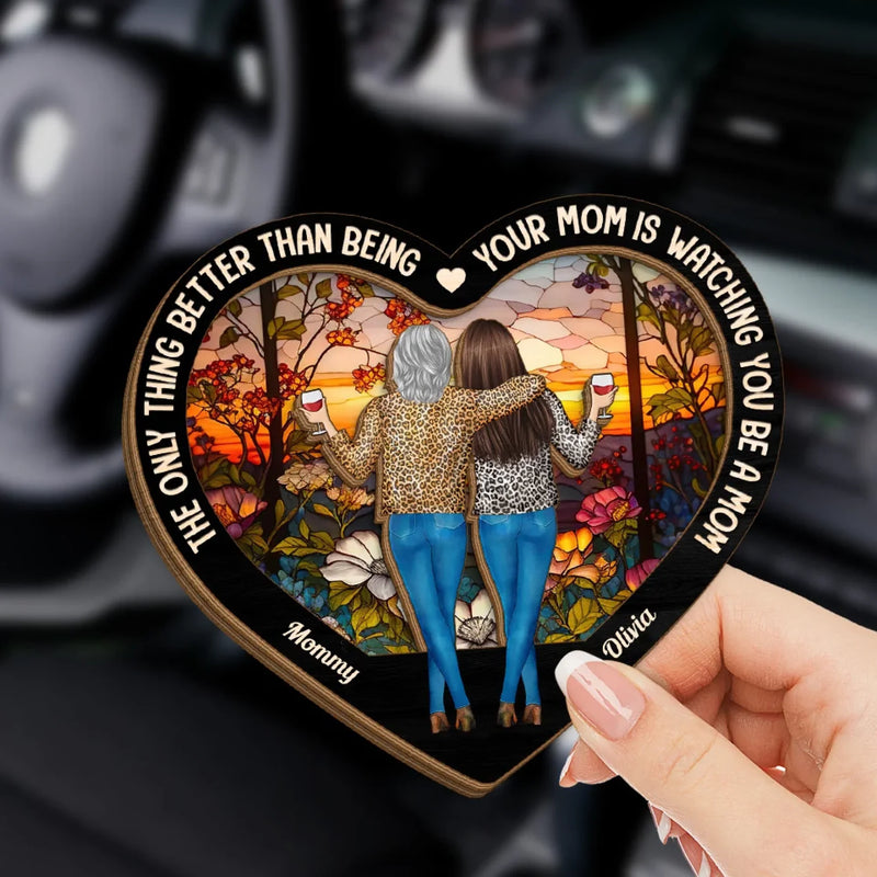 A Mom’s Love Is Endless And Unconditional - Family Personalized Custom Car Visor Clip - Gift For Mom, Daughter