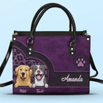 Custom Name Dog Lover Gifts - Personalized Leather Handbag