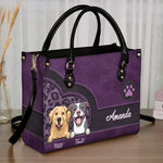 Custom Name Dog Lover Gifts - Personalized Leather Handbag