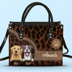 Custom Name Dog Lover Gifts - Personalized Leather Handbag