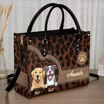 Custom Name Dog Lover Gifts - Personalized Leather Handbag