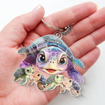 Custom Name Turtle Family Gifts for Grandma - Personalized Acrylic Keychain