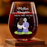 Custom Name Mother Daughter Gifts for Mom - Personalized Wine Glass