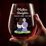 Custom Name Mother Daughter Gifts for Mom - Personalized Wine Glass