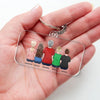 The Heartbeat Of The Family Begins With Grandma’s Love - Family Personalized Custom Shaped Acrylic Keychain - Gift For Mom, Grandma