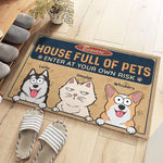 Custom Name House Full of Pets Gifts for Pet Lovers - Personalized Doormat