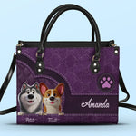 Custom Name Dog Lover Gifts - Personalized Leather Handbag