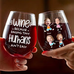 Custom Photo Name Gifts for Parents - Personalized Wine Glass