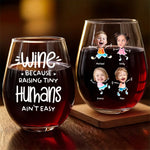 Custom Photo Name Gifts for Parents - Personalized Wine Glass