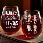 Custom Photo Name Gifts for Parents - Personalized Wine Glass
