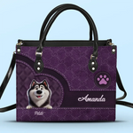 Custom Name Dog Lover Gifts - Personalized Leather Handbag