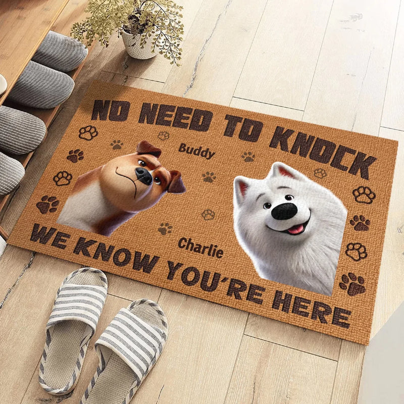 Custom Name Dog Welcome Decor - Personalized Doormat