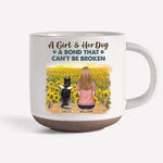 Custom Name Girl and Her Dog Gifts for Dog Lovers - Personalized Pottery Mug