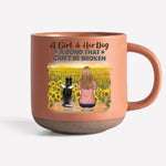 Custom Name Girl and Her Dog Gifts for Dog Lovers - Personalized Pottery Mug