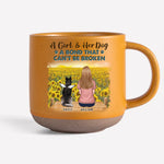 Custom Name Girl and Her Dog Gifts for Dog Lovers - Personalized Pottery Mug