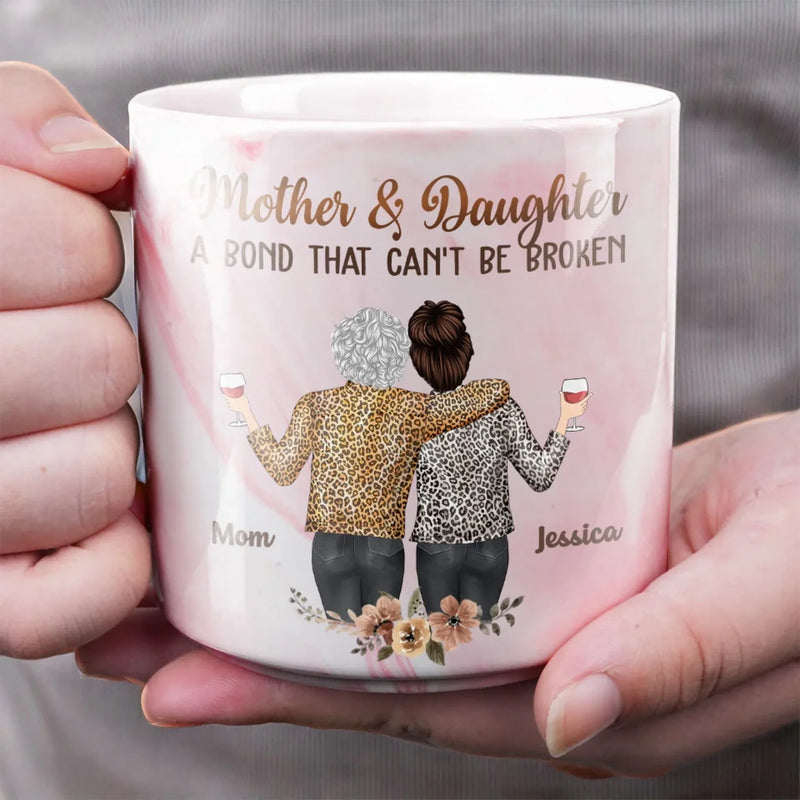 A Mother's Love Endures Through All - Family Personalized Custom Marble Mug - Mother's Day, Gift For Mom, Daughter