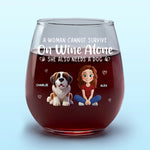 Custom Name Wine and Dog Lover Gifts for Women - Personalized Wine Glass