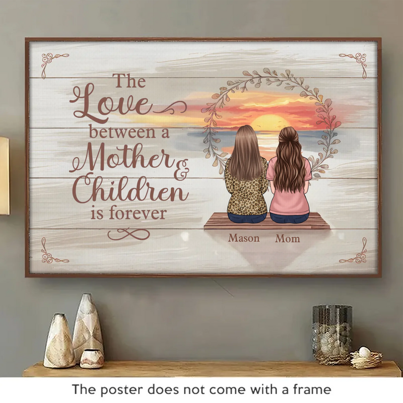 Custom Name Mother and Children Keepsake Decor - Personalized Poster