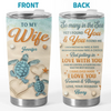 Two Turtles, One Heart - Couple Personalized Custom Tumbler - Gift For Husband Wife, Anniversary