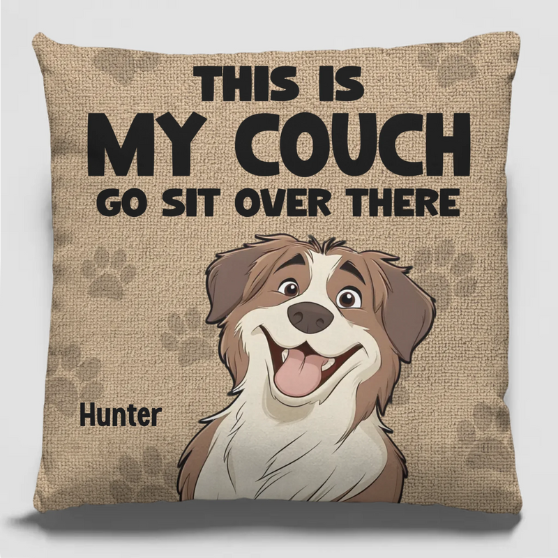 Custom Name Funny Dog Couch Gifts for Dog Lovers - Personalized Pillow
