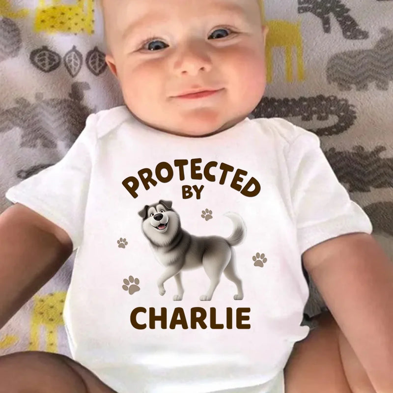 Furry Friends Make Life Brighter - Dog Personalized Custom Baby Onesie - Baby Shower Gift, Gift For Pet Owners, Pet Lovers