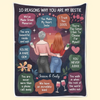 Friendship Is A Journey That Lasts A Lifetime - Bestie Personalized Custom Blanket - Gift For Best Friends, BFF, Sisters