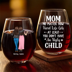 Custom Name Funny Mom Gifts - Personalized Wine Glass