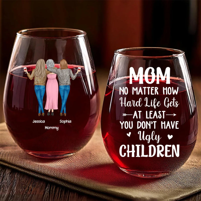 A Little Something To Make Her Feel Extra Special - Family Personalized Custom Wine Glass - Gift For Mom, Daughter