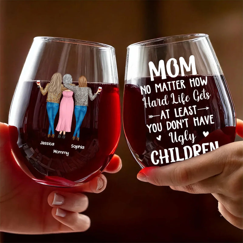 Custom Name Funny Mom Gifts - Personalized Wine Glass