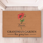 Custom Name Grandma's Garden Family Gifts - Personalized Doormat