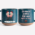 Custom Name Funny Naughty Christmas Gifts for Women - Personalized Pottery Mug